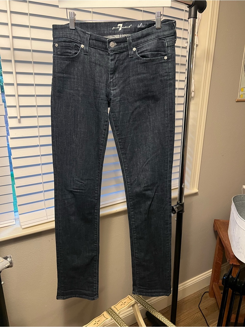 7 For All Mankind Women's Straight Leg Jeans - Dark Indigo